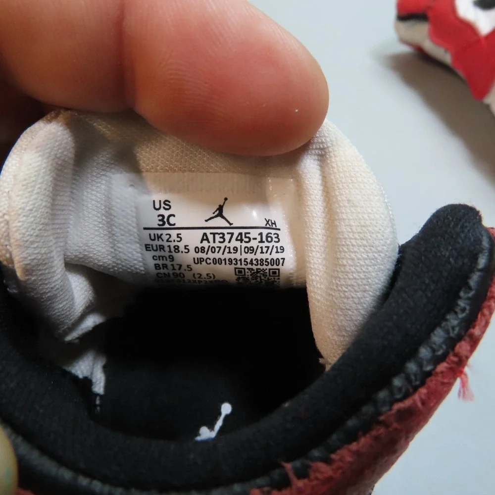 Nike Air Jordan 1 Chicago‎ Varsity Red AJ1 AT3745-163 Crib Bootie Baby Size 3C